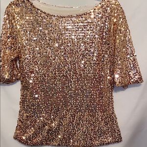 Rose gold top blouse sequins shiny